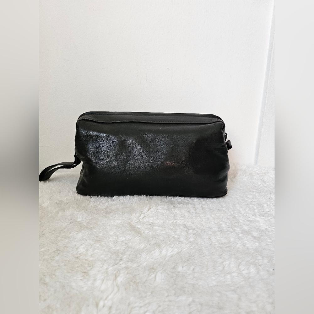 Neiman Marcus Leather Toiletry Bag.